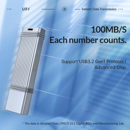 ORICO USB Flash Drive, Read: 100MB/s, Write: 50MB/s, Memory:64GB, Port:USB-A(Silver) - USB Flash Drives by ORICO | Online Shopping UK | buy2fix