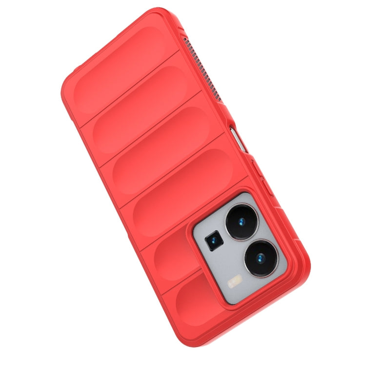 For vivo Y35 4G Global Magic Shield TPU + Flannel Phone Case(Wine Red) - OPPO & vivo Accessories by buy2fix | Online Shopping UK | buy2fix