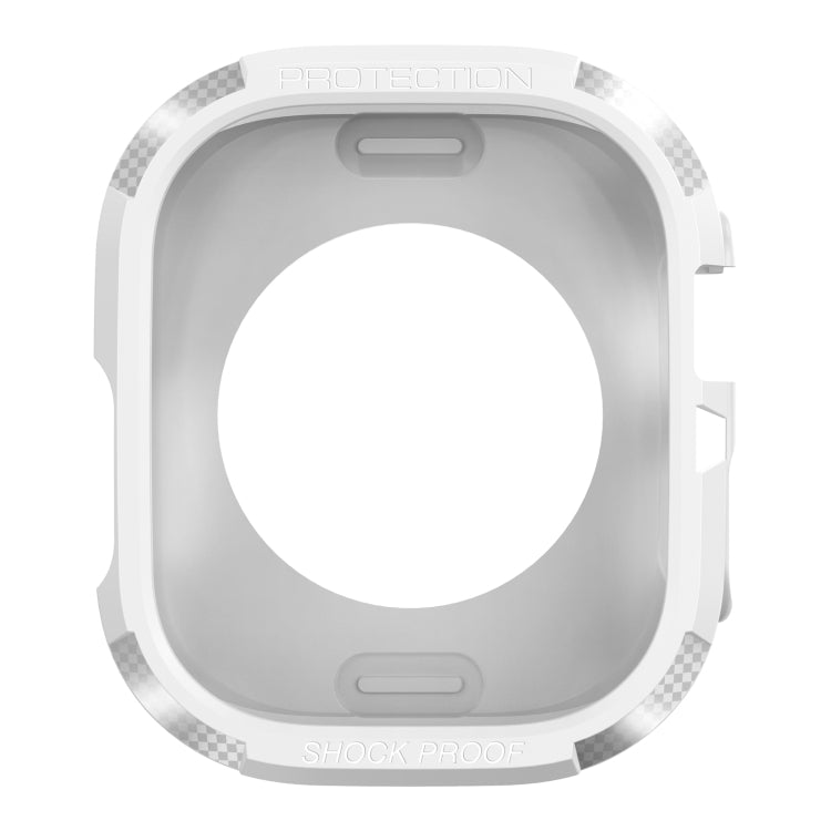 Carbon Fiber Shockproof Case For Apple Watch Series 9 / 8 / 7 45mm(White) by buy2fix