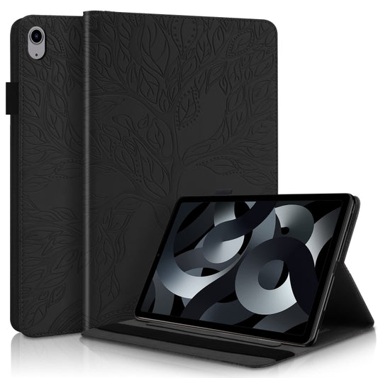 For iPad 2025 / 2022 Life Tree Series Horizontal Flip Leather Case with Holder(Black) by buy2fix