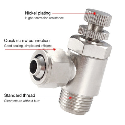 SL6-M5 LAIZE Nickel Plated Copper Trachea Quick Fitting Throttle Valve Lock Female Connector -  by LAIZE | Online Shopping UK | buy2fix