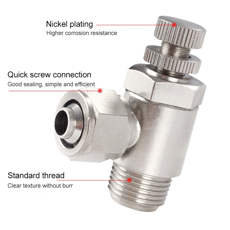 SL10-02 LAIZE Nickel Plated Copper Trachea Quick Fitting Throttle Valve Lock Female Connector -  by LAIZE | Online Shopping UK | buy2fix