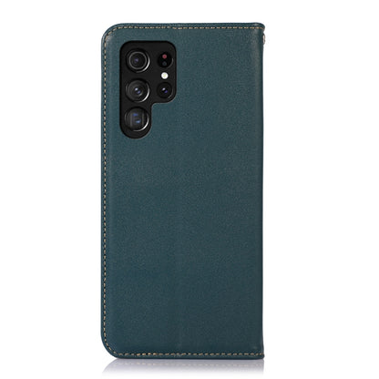 For Samsung Galaxy S23 Ultra 5G KHAZNEH Nappa Top Layer Cowhide Leather Phone Case(Green) - Galaxy S23 Ultra 5G Cases by buy2fix | Online Shopping UK | buy2fix