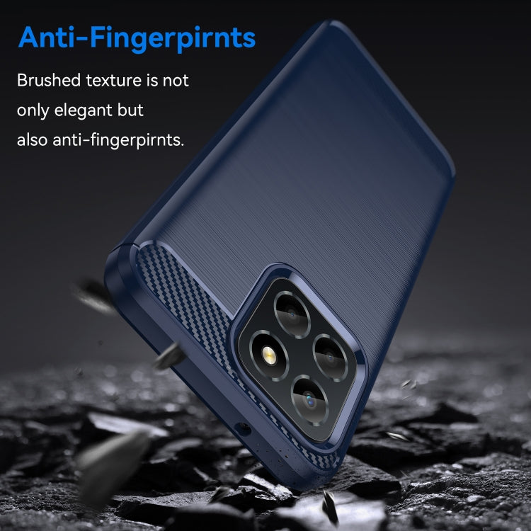 For Honor X6 5G Brushed Texture Carbon Fiber TPU Phone Case(Blue) - Honor Cases by buy2fix | Online Shopping UK | buy2fix