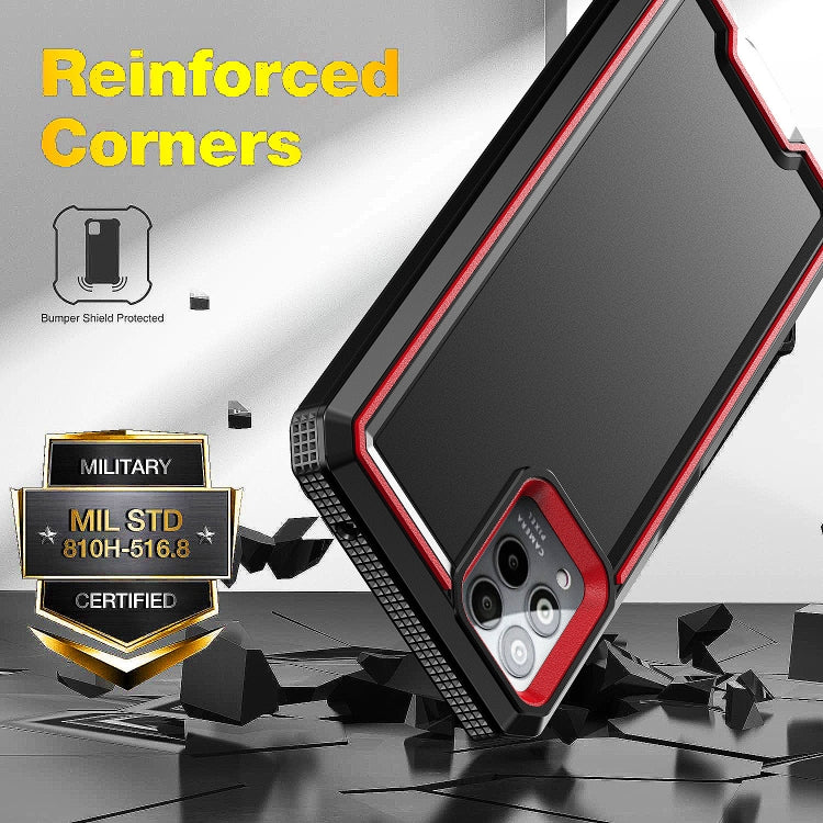For T-Mobile Revvl 6 Pro 5G Armour Two-color TPU + PC Phone Case(Black+Red) - More Brand by buy2fix | Online Shopping UK | buy2fix