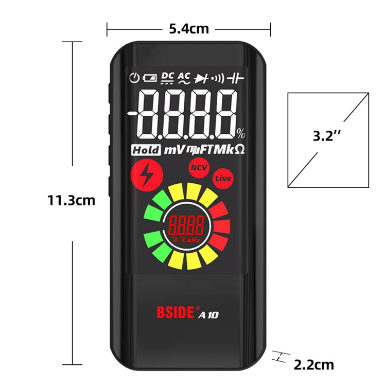 BSIDE A10 Intelligent Large Screen Electromagnetic Radiation Multimeter Tester - Consumer Electronics by BSIDE | Online Shopping UK | buy2fix