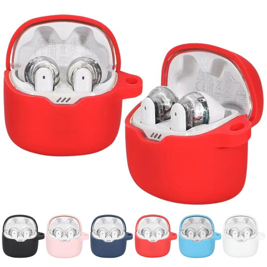 For JBL Tune Flex Earphone Silicone Protective Case(White) by buy2fix