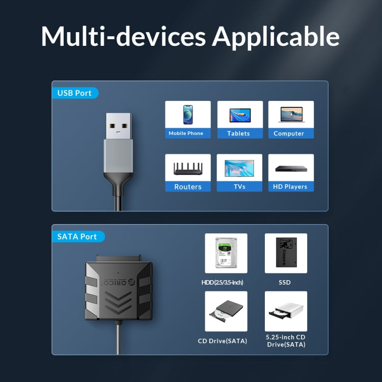 ORICO UTS1 USB 2.0 2.5-inch SATA HDD Adapter with Silcone Case, Cable Length:0.5m - USB to IDE / SATA by ORICO | Online Shopping UK | buy2fix