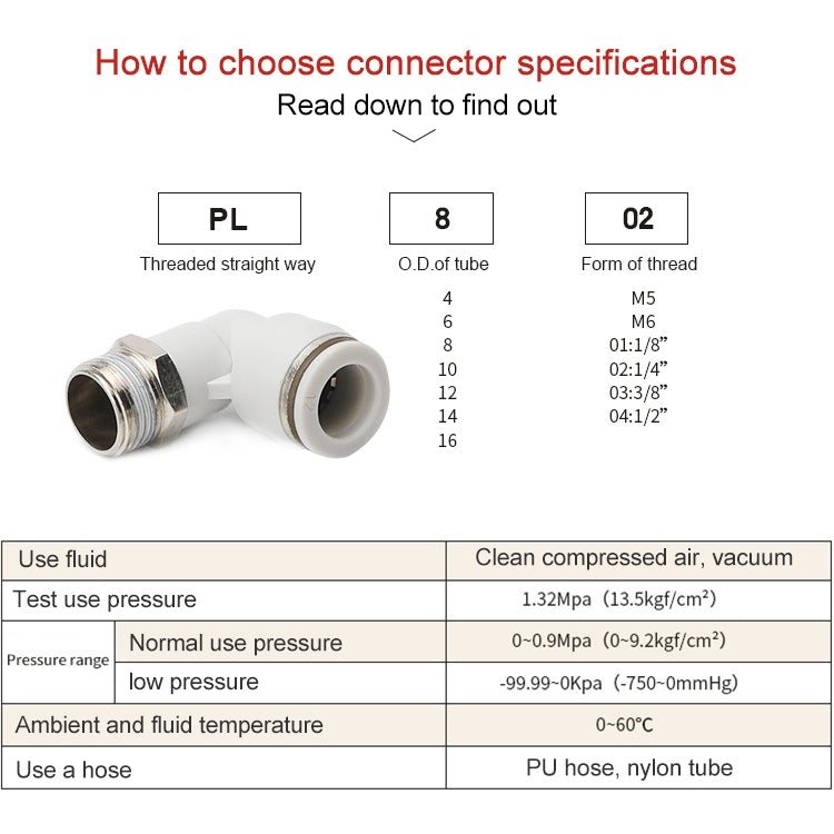 PL12-04 LAIZE PL Elbow Pneumatic Quick Fitting Connector -  by LAIZE | Online Shopping UK | buy2fix