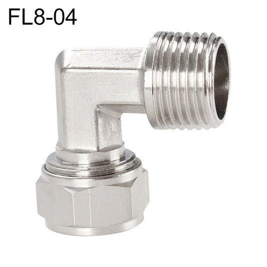 FL8-04 LAIZE Nickel Plated Copper Trachea Quick Fitting Twist Elbow Lock Female Connector -  by LAIZE | Online Shopping UK | buy2fix