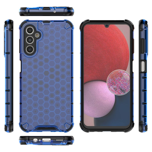 For Samsung Galaxy A14 5G Shockproof Honeycomb PC + TPU Protective Phone Case(Blue) by buy2fix