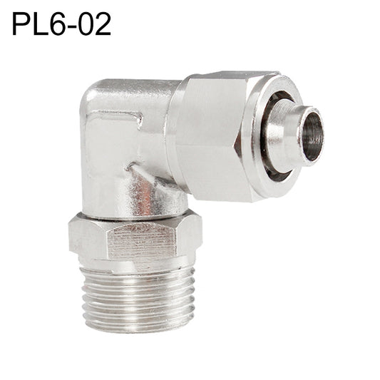 PL6-02 LAIZE Nickel Plated Copper Trachea Quick Fitting Twist Swivel Elbow Lock Female Connector -  by LAIZE | Online Shopping UK | buy2fix