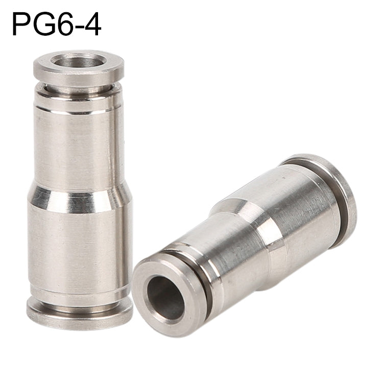 PG6-4 LAIZE Nickel Plated Copper Reducer Straight Pneumatic Quick Fitting Connector -  by LAIZE | Online Shopping UK | buy2fix