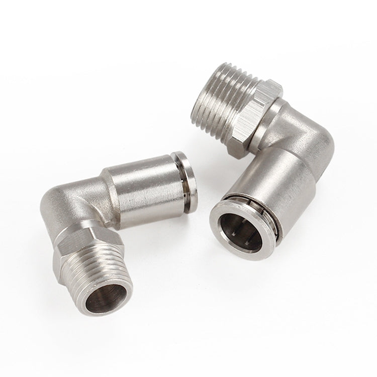 PL6-01 LAIZE Nickel Plated Copper Elbow Male Thread Pneumatic Quick Fitting Connector -  by LAIZE | Online Shopping UK | buy2fix