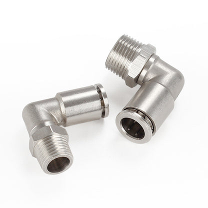 PL6-02 LAIZE Nickel Plated Copper Elbow Male Thread Pneumatic Quick Fitting Connector -  by LAIZE | Online Shopping UK | buy2fix