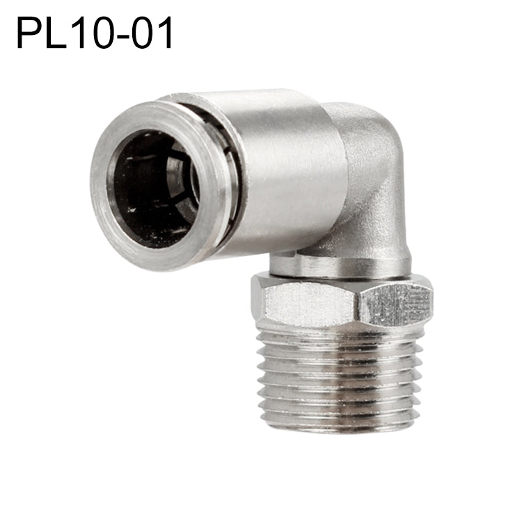 PL10-01 LAIZE Nickel Plated Copper Elbow Male Thread Pneumatic Quick Fitting Connector -  by LAIZE | Online Shopping UK | buy2fix
