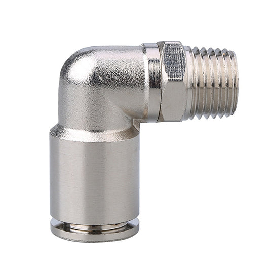 PL16-02 LAIZE Nickel Plated Copper Elbow Male Thread Pneumatic Quick Fitting Connector by LAIZE