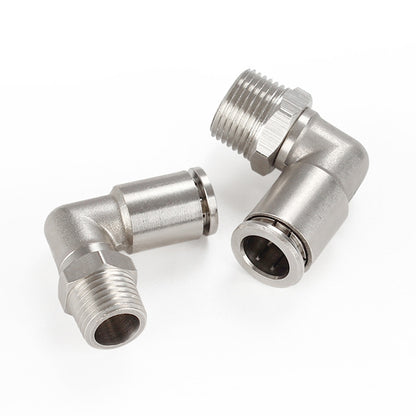 PL16-04 LAIZE Nickel Plated Copper Elbow Male Thread Pneumatic Quick Fitting Connector -  by LAIZE | Online Shopping UK | buy2fix