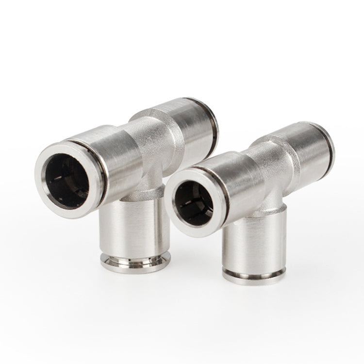 PE-8 LAIZE Nickel Plated Copper Tee Pneumatic Quick Fitting Connector -  by LAIZE | Online Shopping UK | buy2fix