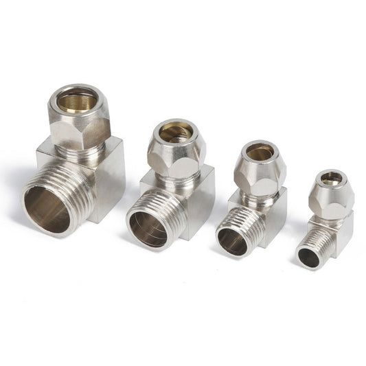 PL12-02 LAIZE Nickel Plated Copper Reducer Elbow Pneumatic Quick Fitting Connector by LAIZE