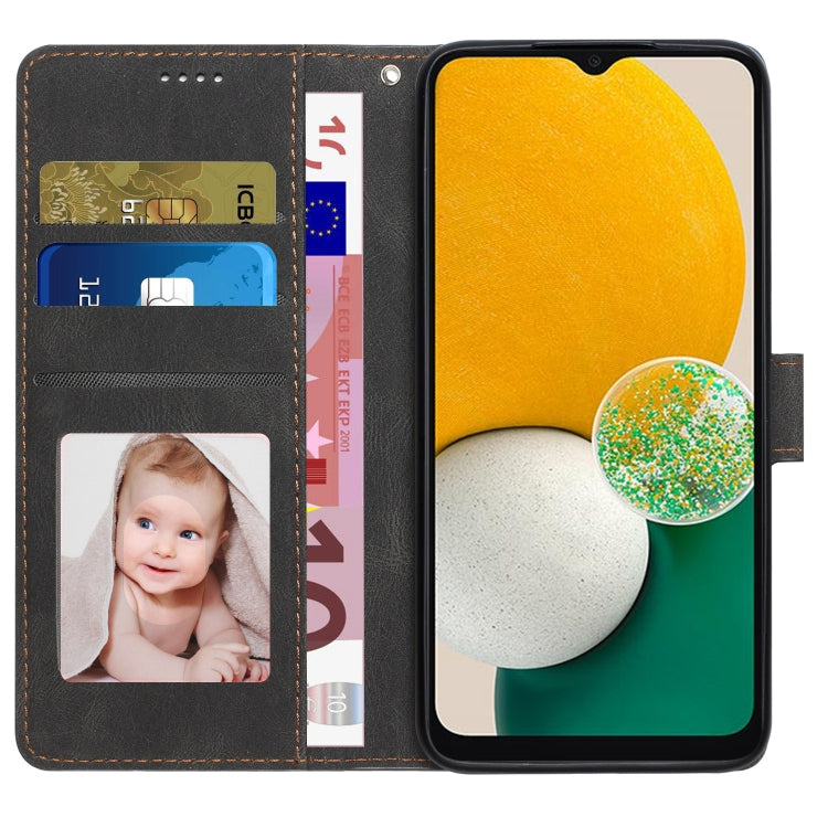 For Samsung Galaxy A14 5G Fantasy Classic Skin-feel Calfskin Texture PU Phone Case(Black) by buy2fix