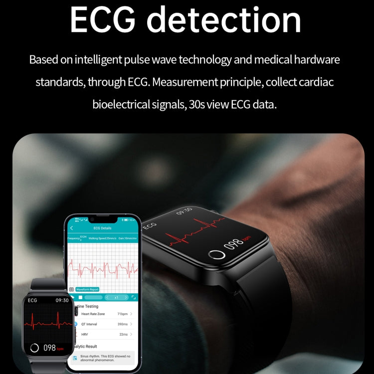 E500 1.83 inch HD Square Screen TPU Watch Strap Smart Watch Supports ECG Monitoring / Non-invasive Blood Sugar(Red) - Smart Wear by buy2fix | Online Shopping UK | buy2fix