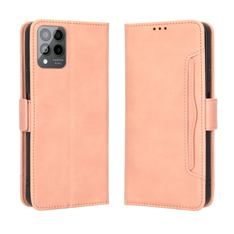 For T-Mobile REVVL 6 Pro 5G Skin Feel Calf Texture Card Slots Leather Phone Case(Pink) - More Brand by buy2fix | Online Shopping UK | buy2fix