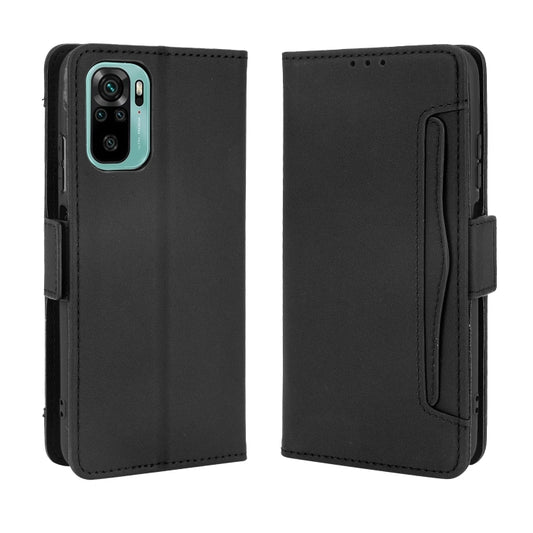 For Xiaomi Poco M5S / Redmi Note 10 4G / 10S Skin Feel Calf Texture Card Slots Leather Phone Case(Black) by buy2fix