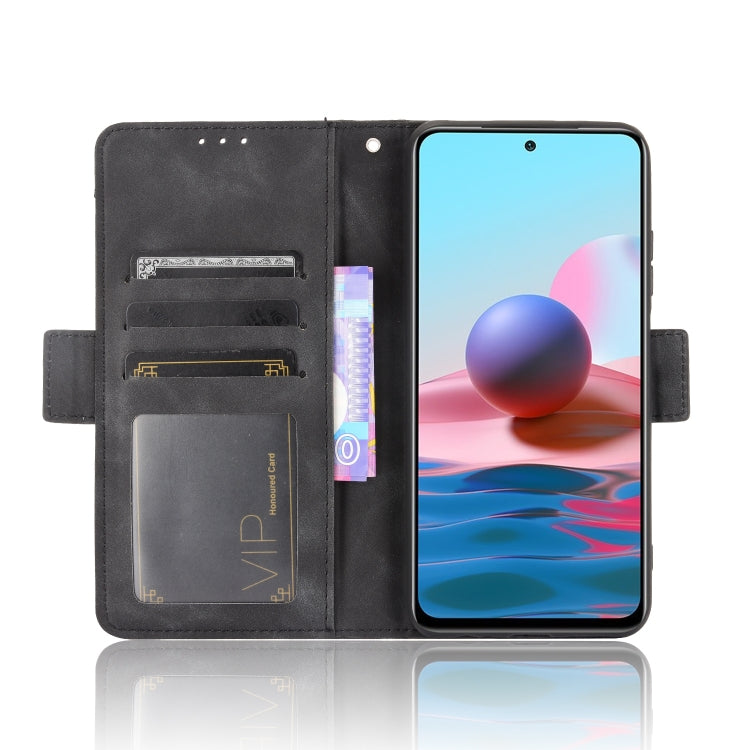 For Xiaomi Poco M5S / Redmi Note 10 4G / 10S Skin Feel Calf Texture Card Slots Leather Phone Case(Black) - Poco M5s Cases by buy2fix | Online Shopping UK | buy2fix