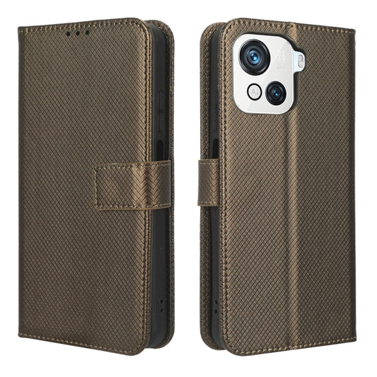 For Blackview OSCAL C80 Diamond Texture Leather Phone Case(Brown) by buy2fix