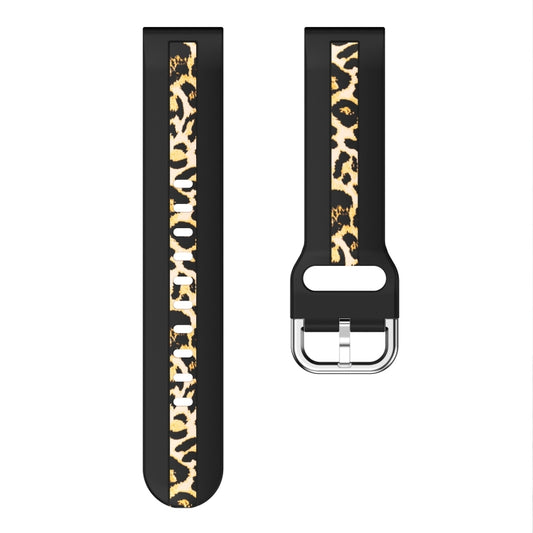 For Samsung Galaxy Watch 5 Pro 45mm Vertical Grain Printing Silicone Watch Band(Black Leopard Print) by buy2fix