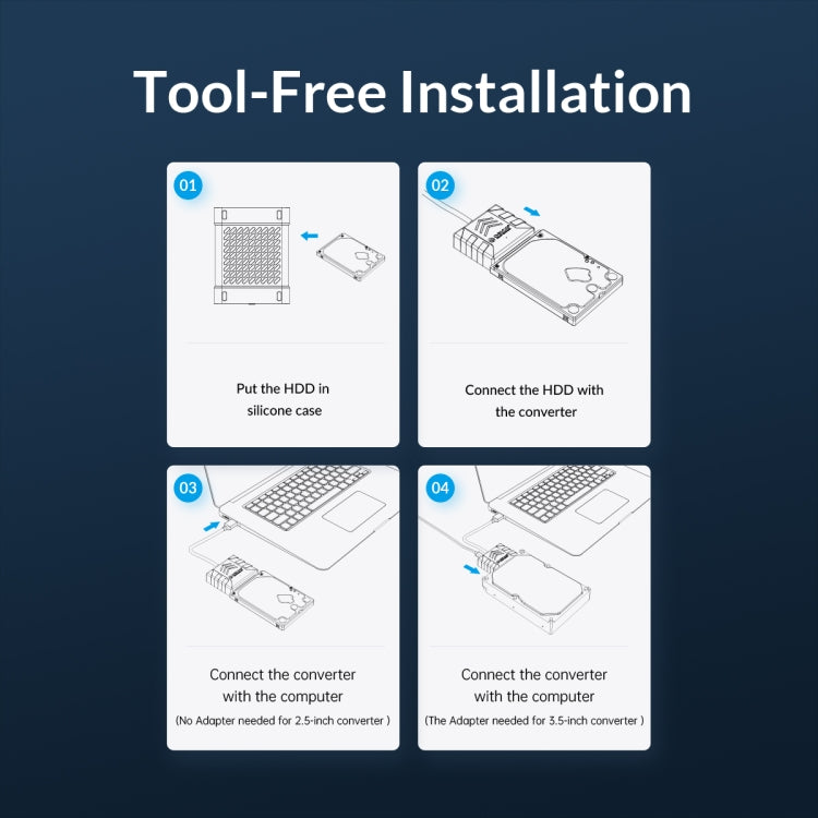 ORICO UTS1 Type-C / USB-C USB 3.0 2.5-inch SATA HDD Adapter with Silicone Case, Cable Length:1m - USB to IDE / SATA by ORICO | Online Shopping UK | buy2fix