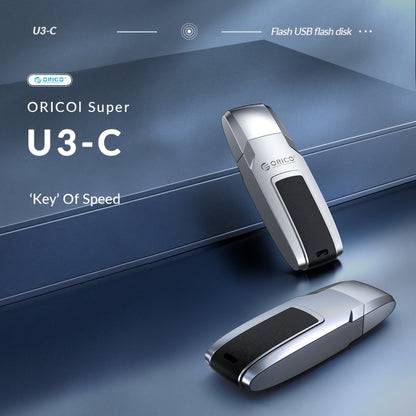 ORICO USB Flash Drive, Read: 100MB/s, Write: 50MB/s, Memory:32GB, Port:Type-C(Silver) - USB Flash Drives by ORICO | Online Shopping UK | buy2fix