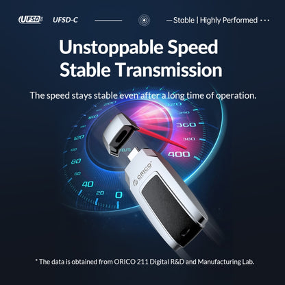 ORICO UFS Flash Drive, Read: 411MB/s, Write: 350MB/s, Memory:256GB, Port:Type-C(Silver) - USB Flash Drives by ORICO | Online Shopping UK | buy2fix