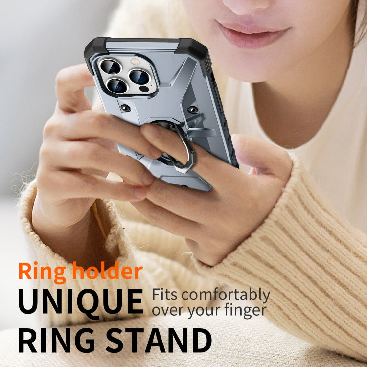 For iPhone 12 Pro Max Ring Holder Phone Case(Grey) by buy2fix