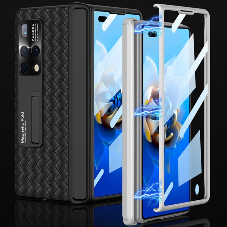 For Huawei Mate X2 GKK Magnetic Folding Plain Leather Full Coverage Phone Case with Hinges(Carbon Fiber) - Huawei Cases by GKK | Online Shopping UK | buy2fix