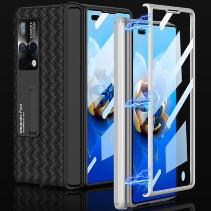 For Huawei Mate X2 GKK Magnetic Folding Plain Leather Full Coverage Phone Case with Hinges(Carbon Fiber) - Huawei Cases by GKK | Online Shopping UK | buy2fix