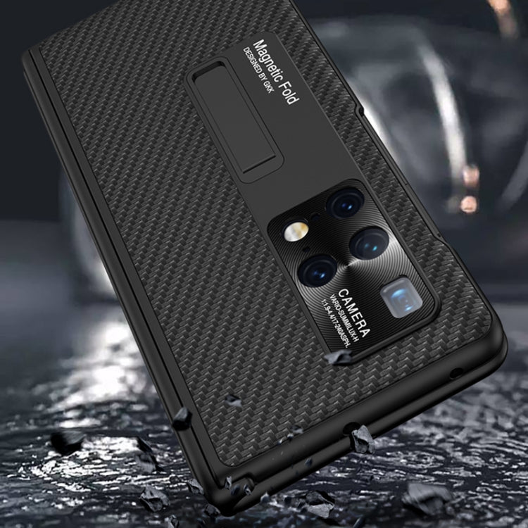 For Huawei Mate X2 GKK Magnetic Folding Plain Leather Full Coverage Phone Case with Hinges(Carbon Fiber) - Huawei Cases by GKK | Online Shopping UK | buy2fix