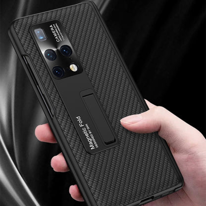 For Huawei Mate X2 GKK Magnetic Folding Plain Leather Full Coverage Phone Case with Hinges(Carbon Fiber) - Huawei Cases by GKK | Online Shopping UK | buy2fix