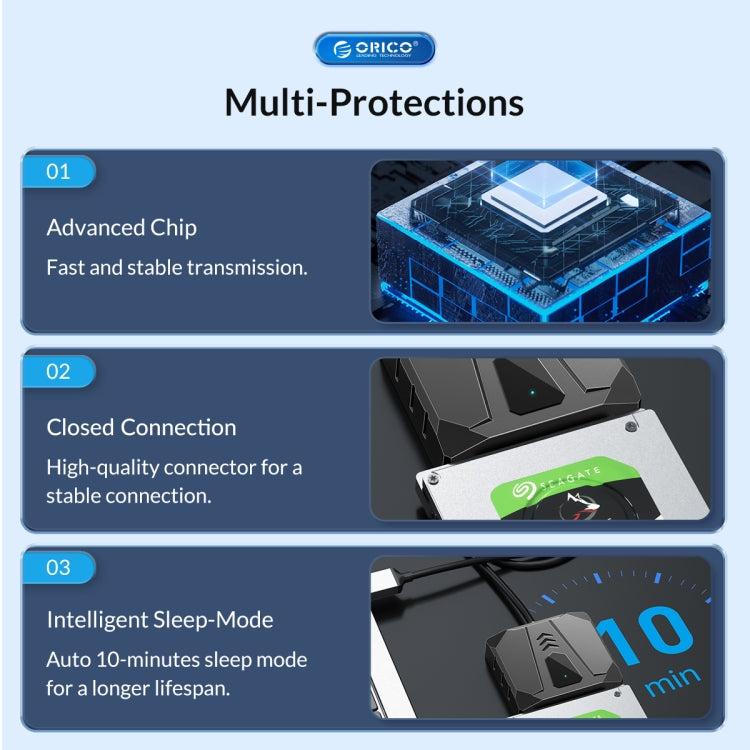 ORICO UTS2 USB 2.0 2.5-inch SATA HDD Adapter with Silicone Case, Cable Length:0.3m - USB to IDE / SATA by ORICO | Online Shopping UK | buy2fix