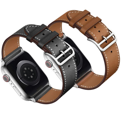 For Apple Watch Series 8 45mm imak PG1 Series Leather Watch Band(Black) by buy2fix