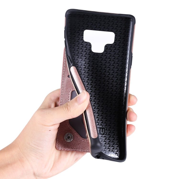 For Galaxy Note 9 Cat Tree Embossing Pattern Shockproof Protective Case with Card Slots & Photo Frame & Holder(Purple) by buy2fix