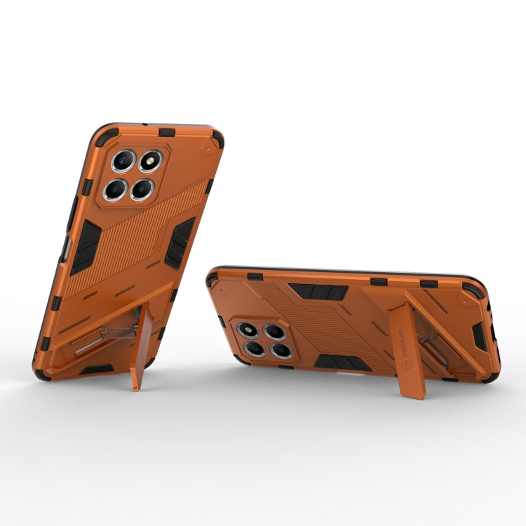 For Honor X8 5G Punk Armor PC + TPU Phone Case with Holder(Orange) - Honor Cases by buy2fix | Online Shopping UK | buy2fix