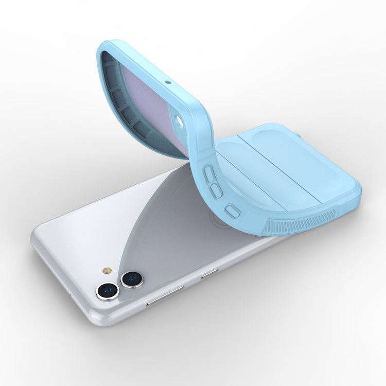 For Samsung Galaxy A04 4G Magic Shield TPU + Flannel Phone Case(Light Blue) by buy2fix
