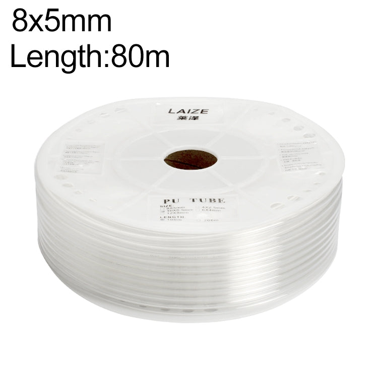 LAIZE Pneumatic Compressor Air Flexible PU Tube, Specification:8x5mm, 80m(Transparent) -  by LAIZE | Online Shopping UK | buy2fix