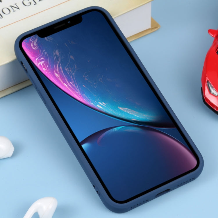 For iPhone XR Liquid Silicone Full Coverage Shockproof Magsafe Phone Case(Dark Blue) by buy2fix
