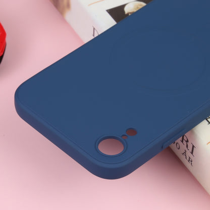 For iPhone XR Liquid Silicone Full Coverage Shockproof Magsafe Phone Case(Dark Blue) by buy2fix