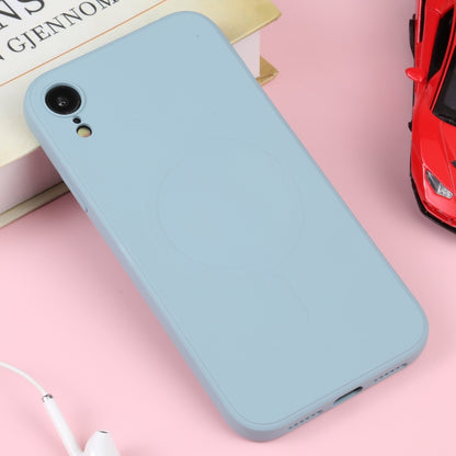 For iPhone XR Liquid Silicone Full Coverage Shockproof Magsafe Phone Case(Light Blue) by buy2fix