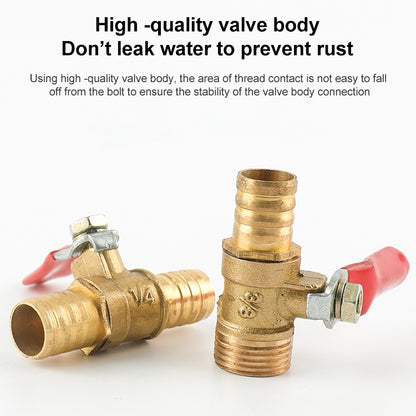 LAIZE Pneumatic Hose Barb Brass Shutoff Ball Valve, Specification:6mm -  by LAIZE | Online Shopping UK | buy2fix