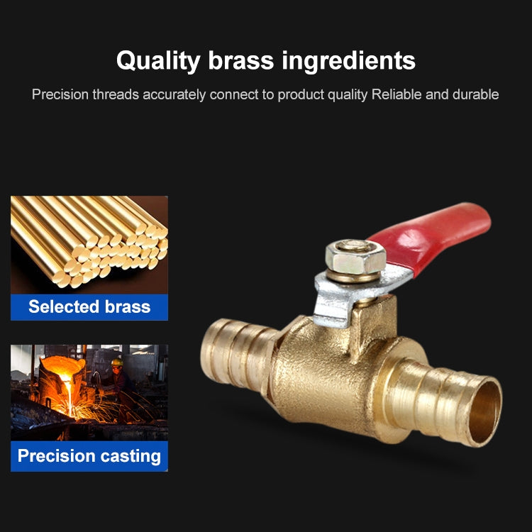 LAIZE Pneumatic Hose Barb Brass Shutoff Ball Valve, Specification:10mm -  by LAIZE | Online Shopping UK | buy2fix